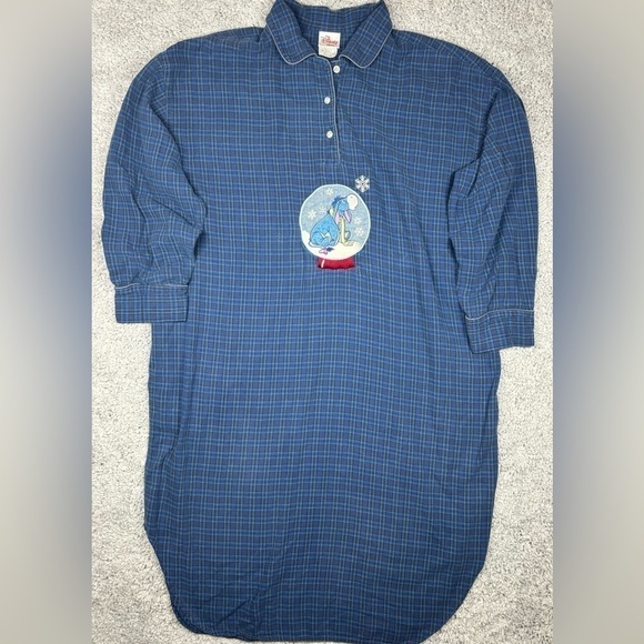The Disney Store Nightgown Womens Large Extra Large Eeyore Winnie the Pooh Plaid - Picture 1 of 5